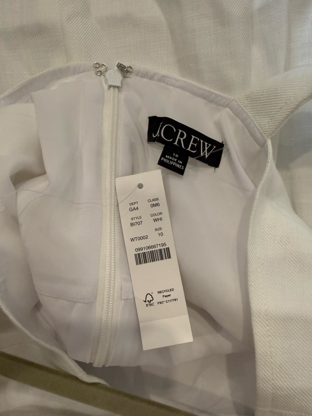 J. Crew White Square-Neck Dress - Picture 3 of 3